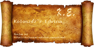 Koloszár Edvina névjegykártya